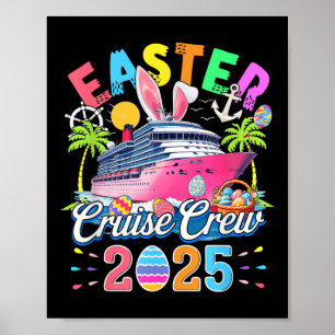 Paas Cruise Bemanning 2025 Kleurrijke Cruise Schip Poster