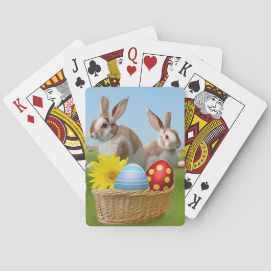 Paas Cute Bunny voor een positieve stemming   Pokerkaarten (Achterkant)