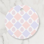 Paas Diamant Patroon Met Gedecoreerde Eieren Bedankjes Labels (Achterkant)