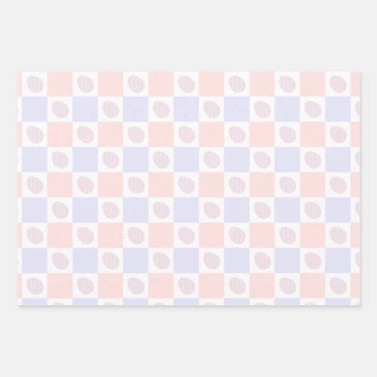 Paas Diamant Patroon Met Gedecoreerde Eieren Inpakpapier Vel (Voorkant 3)