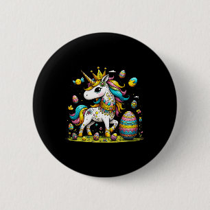 Paas Eenhoorn Kroon Cute Eieren Cadeau Meisjes Kin Ronde Button 5,7 Cm