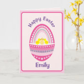 Paas Ei & Kuikens Vouwbare Wenskaart Kaart (Gele Bloem)