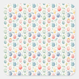 Paas Ei Pastel Serenade Vierkante Sticker