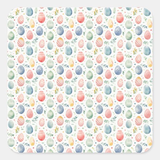 Paas Ei Pastel Serenade Vierkante Sticker (Voorkant)