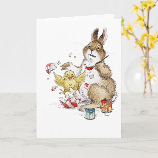 Paas-ei schilderen verrassingskaart! kaart (Gele Bloem)