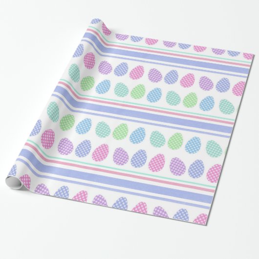 Paas Eier Strepen Cadeaupapier (Uitgerold)