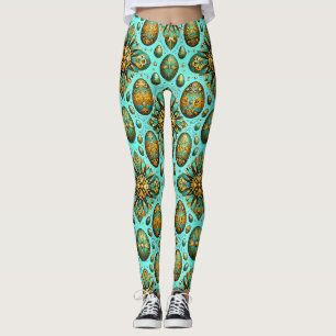 PAAS EIEREN ~ Aqua Meerkleurig 3D ~ Leggings