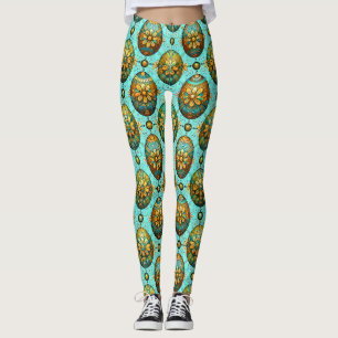 PAAS EIEREN ~ Aqua Meerkleurig 3D ~ Leggings