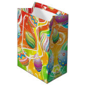Paas Eieren Feestelijk Patroon Medium Cadeauzakje (Voorkant Gekanteld)