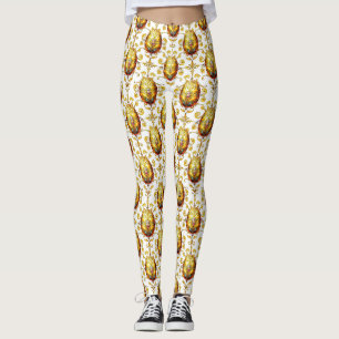 PAAS EIEREN ~ Goud Wit 3D ~  Leggings