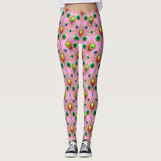 PAAS EIEREN ~ Groen Geel 3D ~ Leggings (Voorkant)