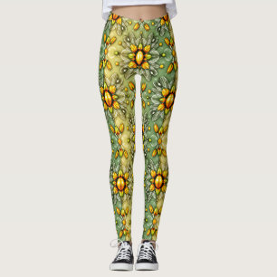PAAS EIEREN ~ Groen Geel 3D ~ Leggings