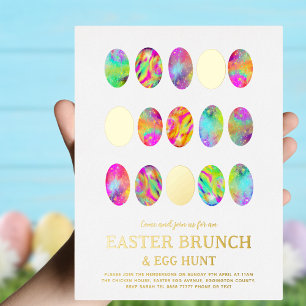 Paas Eieren Jacht Brunch Elegant Modern Goud Folie Uitnodiging