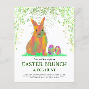 Paas Eieren Jacht Brunch Schattig Konijn Budget Gr Flyer