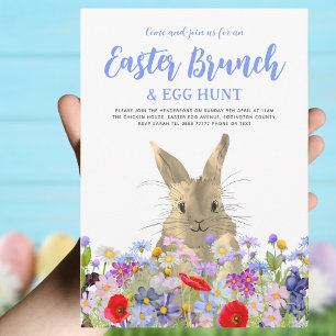 Paas Eieren Jacht Brunch Schattig Wilde Bloem Koni Kaart