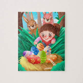 Paas Eieren Jacht Lief Meisje Legpuzzel
