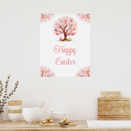 Paas Eieren Jacht onder de Lenteboom Poster (Keuken)