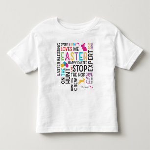Paas Eieren Jacht Woordwolk met Kindernaam Wit Kinder Shirts