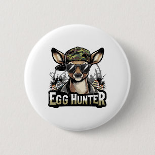 Paas Eieren Jager Camo Grappig Jagen Jongens Meisj Ronde Button 5,7 Cm