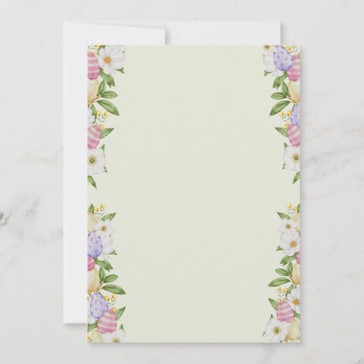 Paas Eieren Konijn Oren Bloemen Brunch & Bubbelwij Kaart (Achterkant)