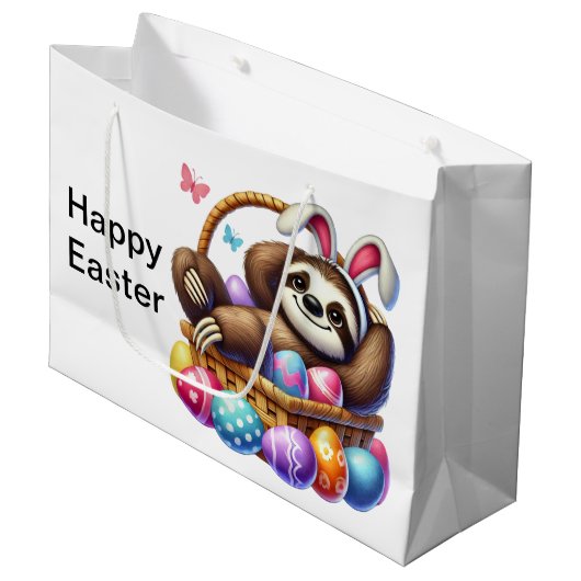 Paas Eieren Luiaard  Groot Cadeauzakje (Voorkant Gekanteld)
