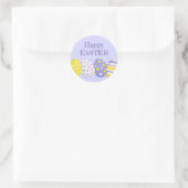 Paas Eieren Paars Achtergrond Ronde Sticker (Tas)