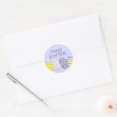 Paas Eieren Paars Achtergrond Ronde Sticker (Envelop)