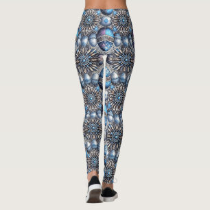 PAAS EIEREN ~ Paars Blauw Grijs 3D~ Leggings