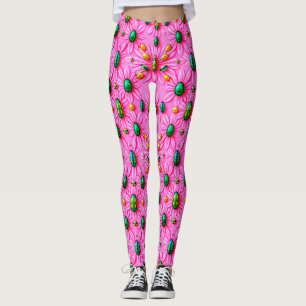 PAAS EIEREN ~ Roze Bloemen 3D ~ Leggings