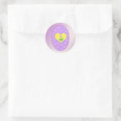 Paas eitje in paars ronde sticker (Tas)