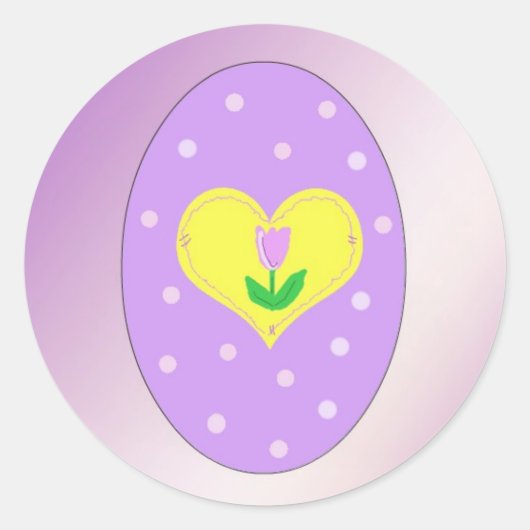 Paas eitje in paars ronde sticker (Voorkant)