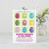 Paas eitjes jacht decoratie feest uitnodiging (Staand voorkant)