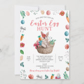 Paas eitjes jacht feest, lente Paashaas Kaart (Voorkant)