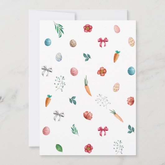 Paas eitjes jacht feest, lente Paashaas Kaart (Achterkant)