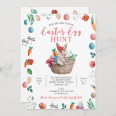 Paas eitjes jacht feest, lente Paashaas Kaart (Voorkant / Achterkant)