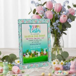 Paas eitjes jacht, Kinderen Pasen Feest Kaart
