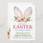 Paas eitjes jacht uitnodiging,  Kerk paas eitjes Kaart (Voorkant / Achterkant)