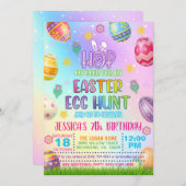 Paas eitjes jacht uitnodiging - Pastels (Voorkant / Achterkant)