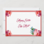 Paas eitjes jacht Waterverf Bloemstuk Konijn Uitno Notitiekaartje (Achterkant)