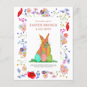 Paas eitjes jagen Lente brunch Knuffel konijn Budg Flyer