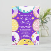 Paas eitjes Konijn Pasen Donut Koekje Paasfeest Kaart (Staand voorkant)