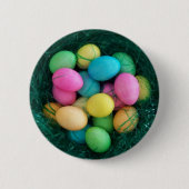 Paas eitjes nest foto ronde button 5,7 cm (Voorkant)