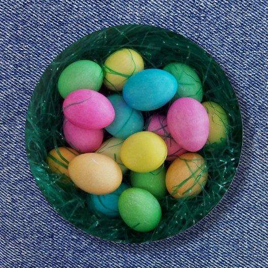 Paas eitjes nest foto ronde button 5,7 cm