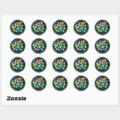 Paas eitjes nest in meerdere kleuren ronde sticker (Vel)