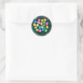 Paas eitjes nest in meerdere kleuren ronde sticker (Tas)