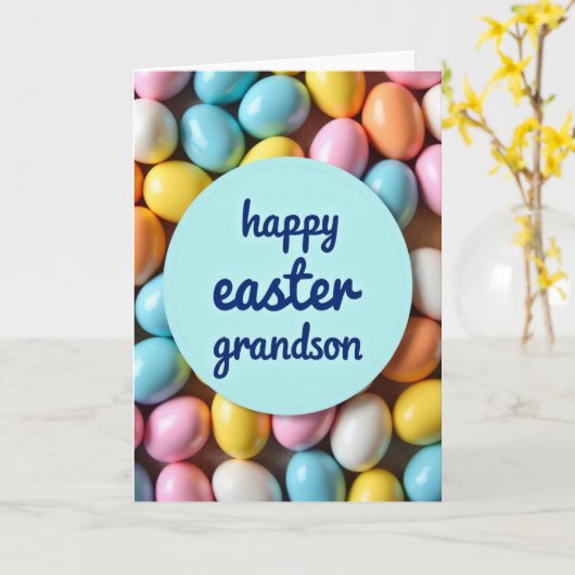 Paas eitjes pastel patroon kaart (Gele Bloem)