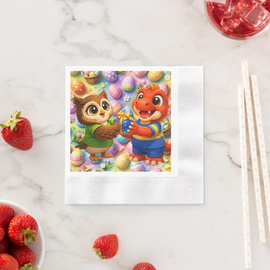 Paas eitjes patroon kinderfeest servetten (Insitu)