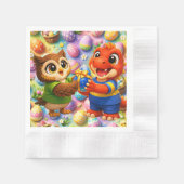 Paas eitjes patroon kinderfeest servetten (Voorkant)