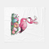 Paas Flamingo T-Shirt Fleece Deken (Voorkant (Horizontaal))