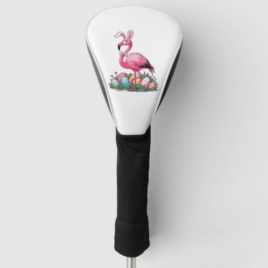 Paas Flamingo T-Shirt Golfheadcover (Voorkant)
